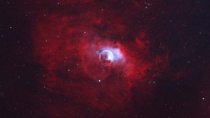 The Bubble Nebula with digital cropping