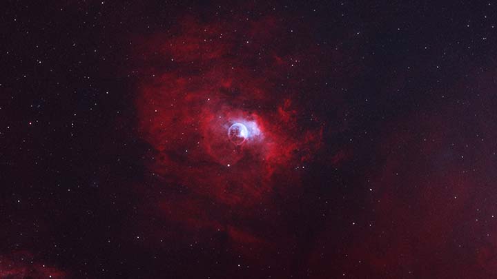 The Bubble Nebula without any digital cropping