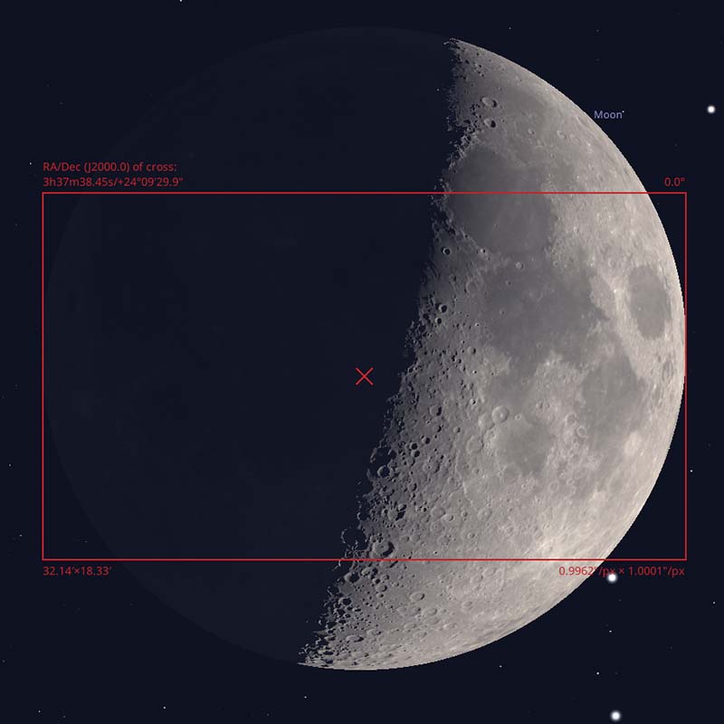 Field of View of the Player One Mars 662M Simulated on Stellarium